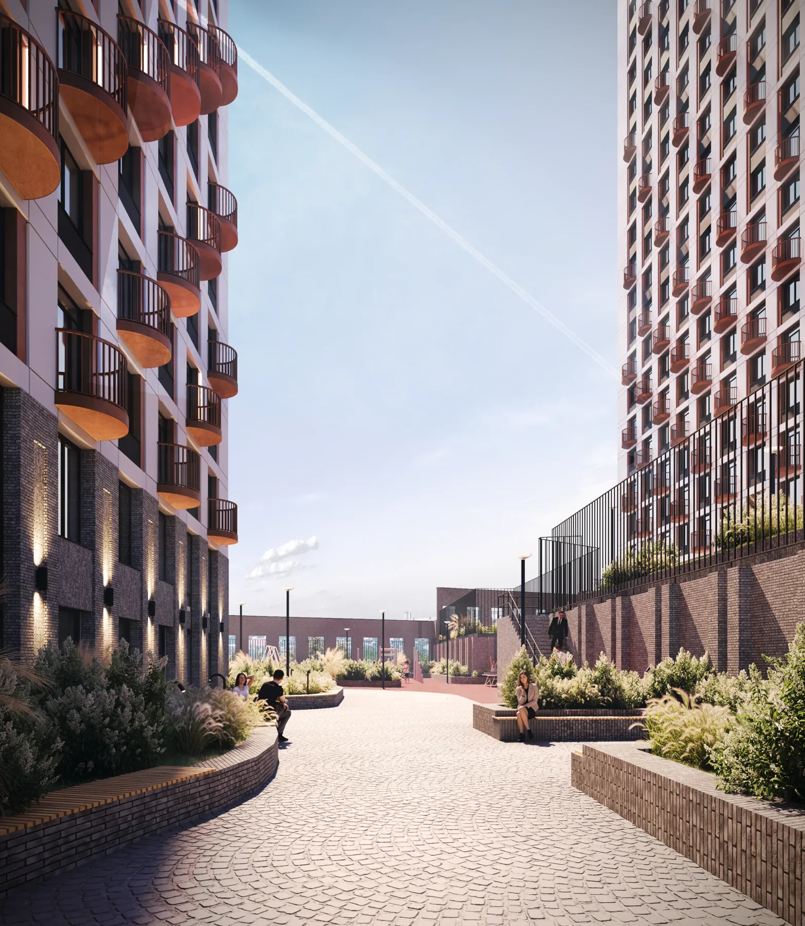 Прогулочная дорожка в закрытом дворе